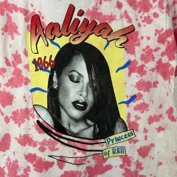 Aaliyah Graphic Tee Princess of R&B Tie Dye Y2K Streetwear Girls 13 14 - Picture 2 of 4